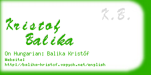 kristof balika business card