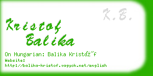 kristof balika business card